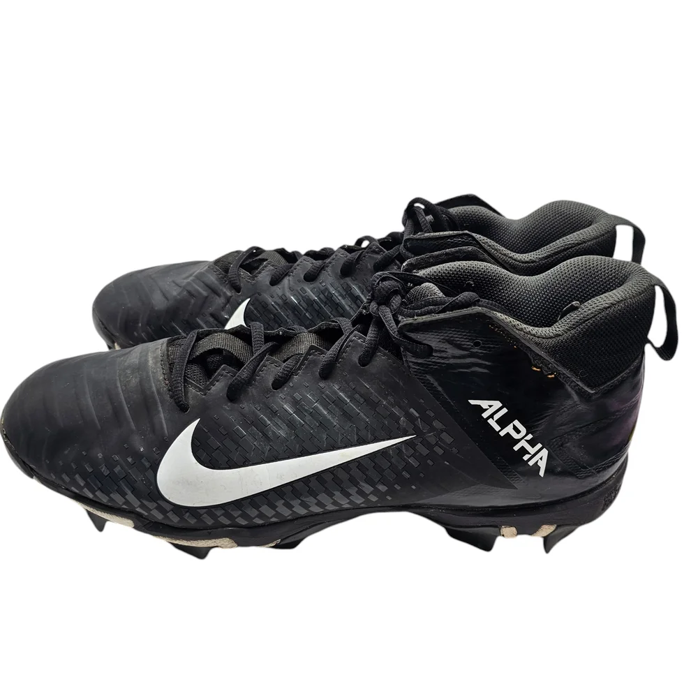 Nike Alpha Fastflex Black and White High-Top Athletic Cleats‎